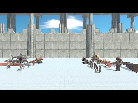 Infernals & Aquatics VS Mutant Primates & Fantasy - Animal Revolt Battle Simulator