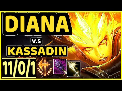 BRUCER (DIANA) vs KASSADIN - 11/0/1 KDA MID CHALLENGER GAMEPLAY - BR