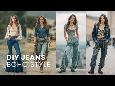 🔥 Fall/Winter 2025 Fashion Trends ♻️ DIY Upcycled Jeans👖into Chic Boho Style 💃