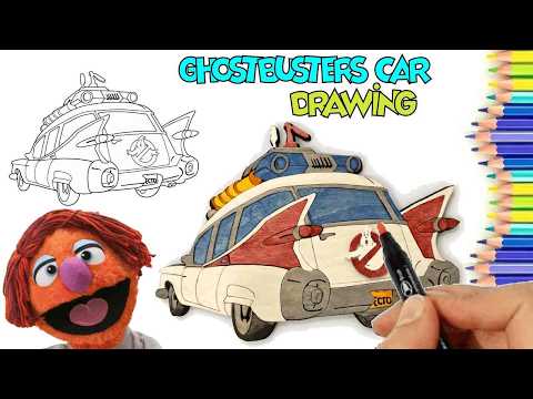 3D Car Drawing - How to Draw Ghostbusters Ecto-1 Car? (Difficult Drawings) | Mimy ART