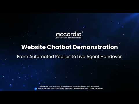 Accordia ACE website chatbot demonstration