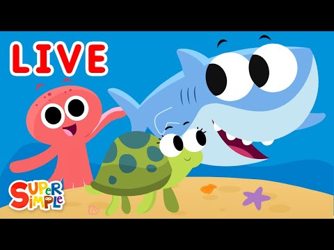 ???? Finny The Shark Livestream | Kids Songs | Super Simple Songs