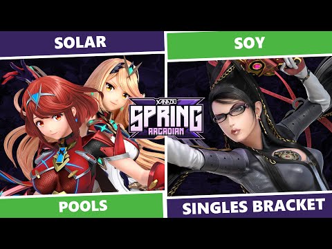 Spring Arcadian 2023: Pools - solar (Pyra/Mythra) Vs soy (Bayonetta) SSBU Singles