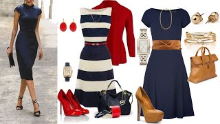 COMBINACIONES 2022 CON VESTIDOS AZUL MARINO🎀2022 COMBINATIONS WITH NAVY BLUE DRESSES
