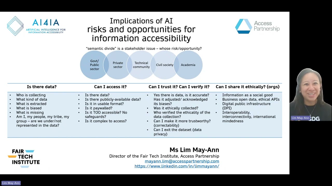 May Ann Lim - Implications of AI: risks and opportunities for information accessibility