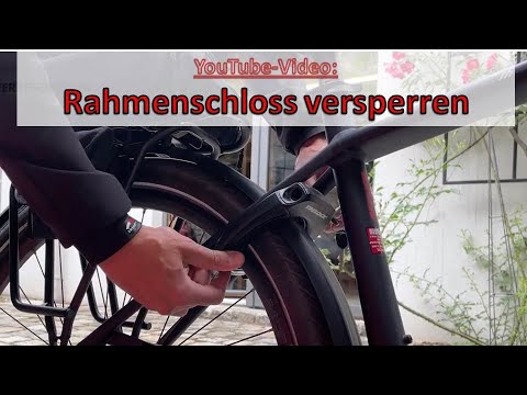Locking the frame lock on an e-bike - Fixed lock on the bike frame - Plug-in lock - Operation