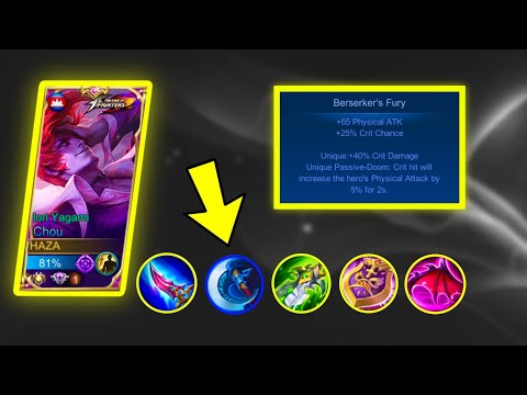 CHOU NEW BUILD ITEM AND EMBLEM SET 2021 BY HAZA NEW META GAMEPLAY | MOBILE LEGENDS