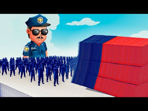 100x POLICE MAN + 3x GIANT vs 3 EVERY GOD - Totally Accurate Battle Simulator TABS