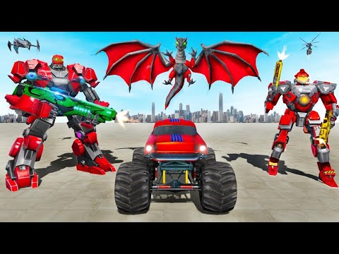 Monster Truck Robot Wars Game - New Dragon Robot Game - Android Gameplay FHD 04 || RD Game Zone