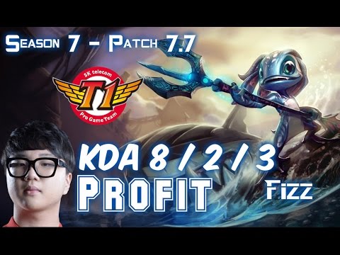 SKT T1 Profit FIZZ vs JARVAN IV Top - Patch 7.7 KR Ranked