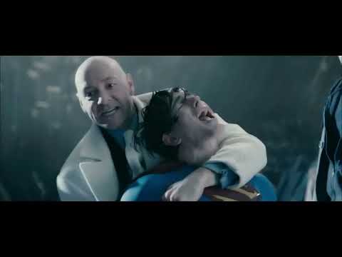 Trailer still — plane fuselage ripping open as Superman braces the wing