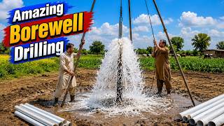 Amazing Borewell Drilling Process with old technique | Simple Borehole Drilling Process