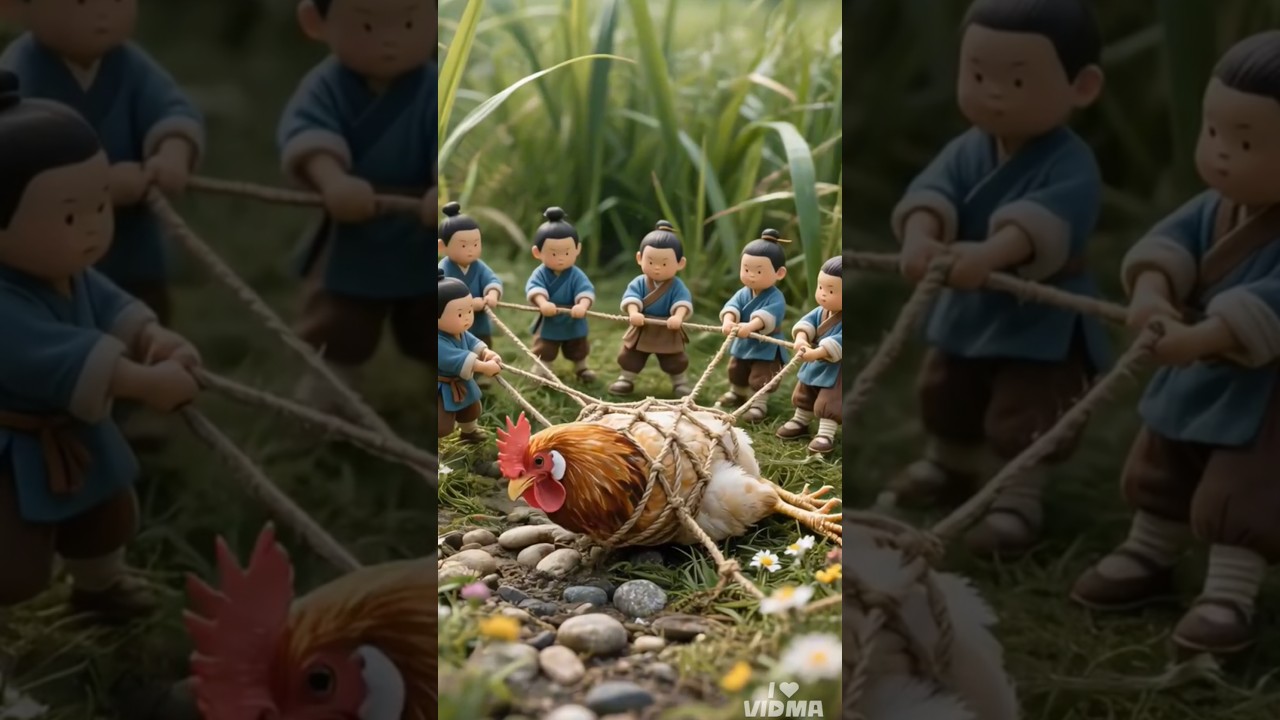 I caught a chicken today and made a chicken stew with mushrooms #funny #aivideo #aishorts #2025