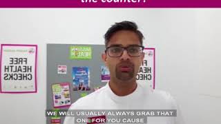 What's the difference between the cold and flu tablets in front and at the back of the counter