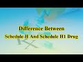 Difference Between Schedule H And Schedule H1 Drug