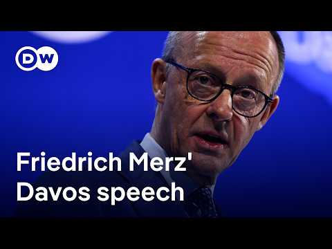 達沃斯梅爾茨：若川普再祭關稅 歐洲將團結一致強硬回應 | DW 新聞 (Merz in Davos: Europe will respond united and firm if Trump still imposes tariffs | DW News)
