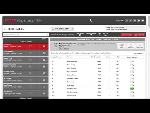 Handicap Belmont Super Saturday / Keeneland Fall Stars Weekend using Stats Race Lens