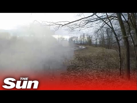 Ukrainian forces 'ambush convoy of Russian armoured vehicles'