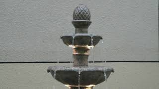 Watch a Video About the Louvre Gray Three Tier LED Outdoor Floor Water Fountain