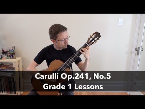 Lesson: Andantino, Op.241, No.5 by Carulli - Grade 1 Classical Guitar