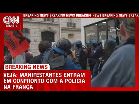 Manifestantes entram em confronto com a polícia durante protestos na França; veja | CNN NOVO DIA