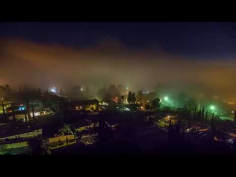 4k - TIMELAPSE - Tujunga Rolling Night Fog 02