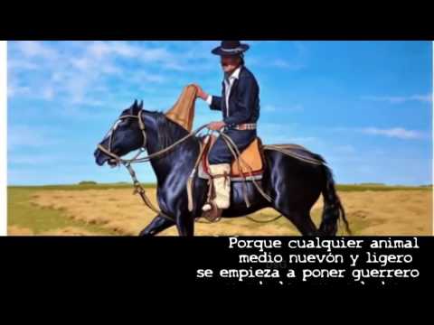 Recitados Criollos: Las penas del paisano y su potro. Varios intérpretes compilado con letras.
