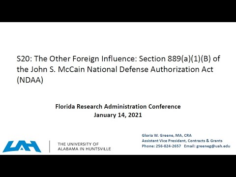 The Other Foreign Influences Section 889