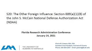The Other Foreign Influences: Section 889