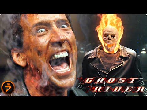 GHOST RIDER | First Transformation Scene | Nicolas Cage Marvel Movie