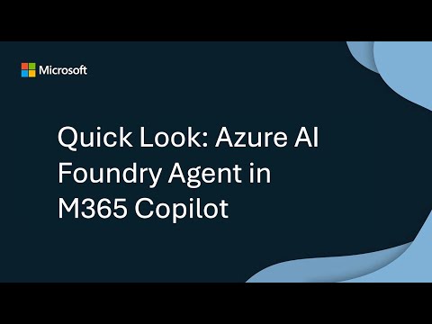 Azure AI Foundry Agent for M365 Copilot Azure AI Foundry Agent for M365 Copilot