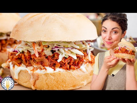 Vegan BBQ Pulled Jackfruit Sandwich!