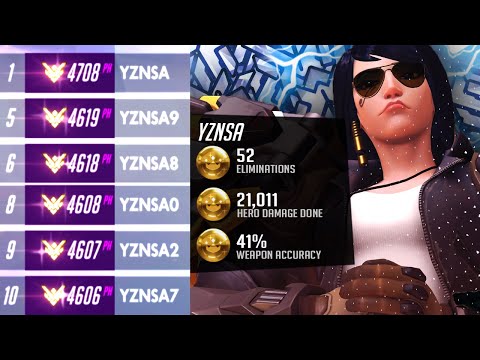 This Guy is Insane DPS! Yznsa Pharah Top 1-10! 53 elims! [ Overwatch Season 28 Top 500 ]