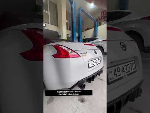 Nissan 370z HKS super sound master exhaust & Kinetix High flow cats with AEM cold air intake! #370z