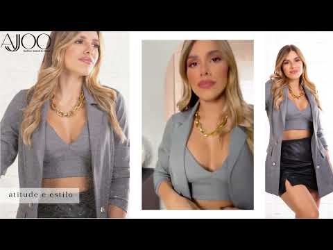 Blazer Xadrez e Conjunto de Casaco e Saia Teddy - AJJOO brand store