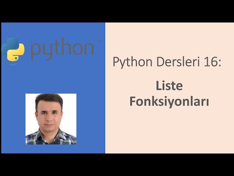 Python Dersleri 16: Liste Fonksiyonları #python