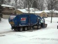 Garbage Truck getting Stuck in the snow! 