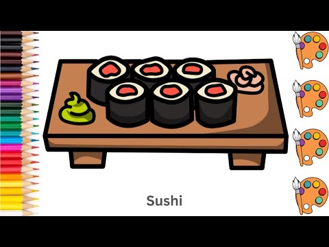 Sushi - Sketch Art and Paint | Step by step tutorial | Pencil to Palette