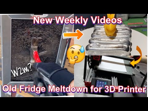 Old Fridge Meltdown for 3D Printer:   W2m? Metal Casting - #foundry #trashtreasure #melt #casting