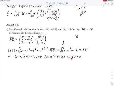 Übungsblatt4 – Einführung in die Vektorrechnung Aufg.5 bis 8