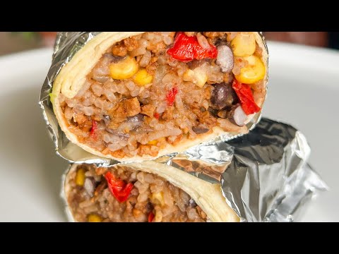 ONE POT Freezer Friendly Vegan Burritos! 🌯 Perfect for Meal Prep 😃 💪
