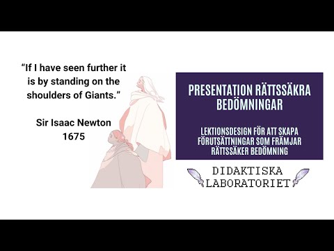 Presentation: lektionsdesign för att skapa förutsättningar som främjar rättssäker bedömning