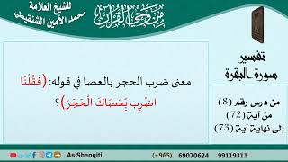 معنى ضرب الحجر بالعصا في قوله (فَقُلْنَا اضْرِب بِّعَصَاكَ الْحَجَرَ)؟ فتاوى الشيخ الشنقيطي image