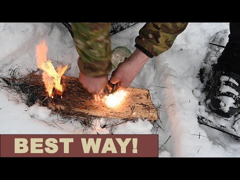 Best SURVIVAL FIRE STARTING [] Tinder & Metal Match: HOW TO:
