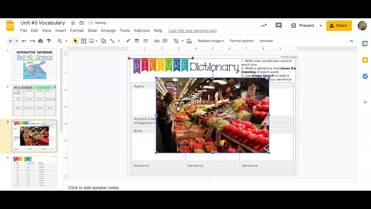 Unit 5 Vocab Instructions