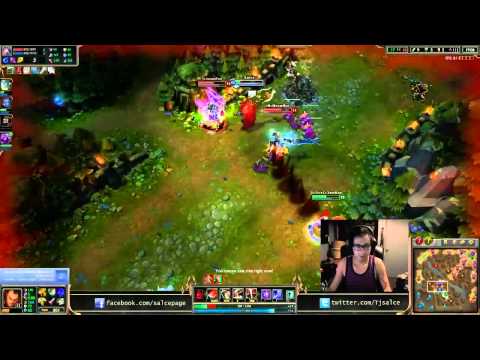 Salce plays Darius with Evelynn vs Ashe Kennen bot lane