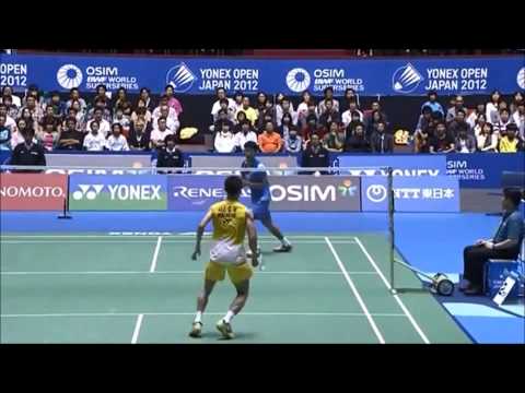 Badminton men's singles trickshots