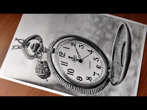 Antique Pocket Watch Drawing