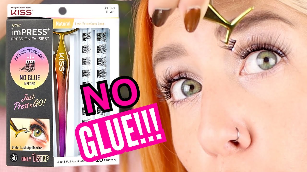 PRESS ON LASHES?! ✨ KISS IMPRESS PRESS ON LASH REVIEW + WEAR TEST!