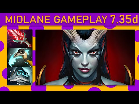 ⭐ New Patch 7.35d Queen of Pain 15+ Kills! Mid Gameplay - Dota 2 Top MMR